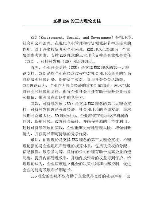 支撑ESG的三大理论支柱