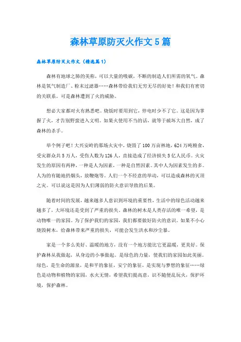 森林草原防灭火作文5篇