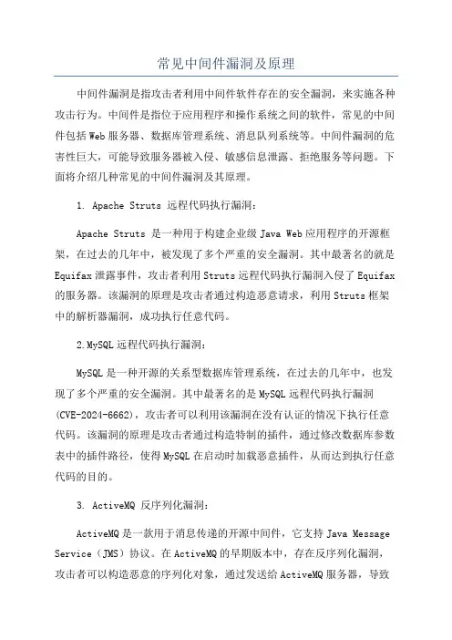 常见中间件漏洞及原理