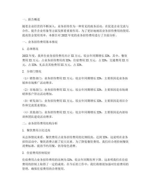 年终业务招待费分析报告