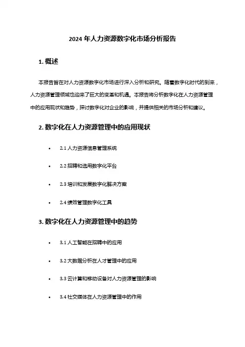 2024年人力资源数字化市场分析报告