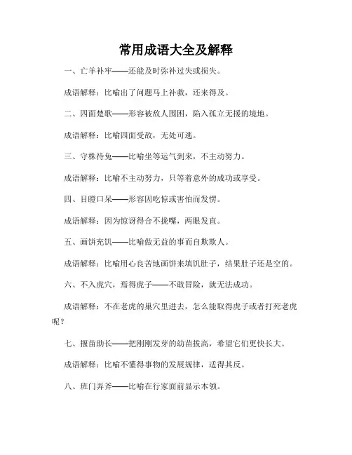 常用成语大全及解释