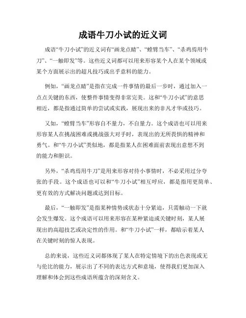 成语牛刀小试的近义词
