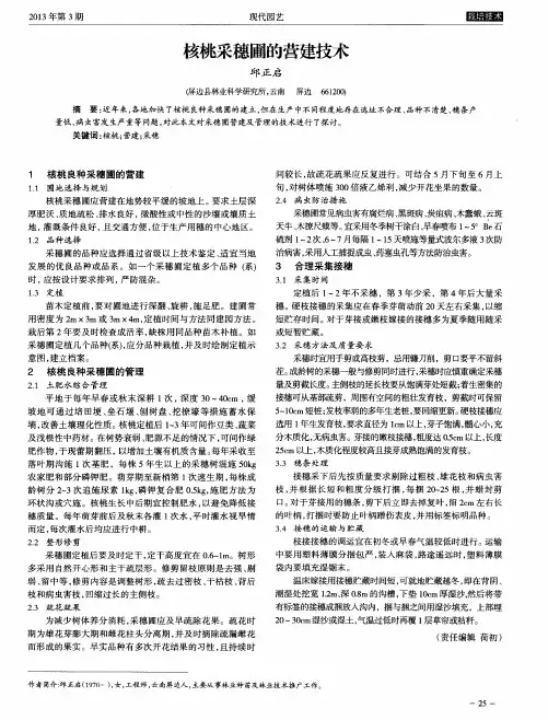 核桃采穗圃的营建技术