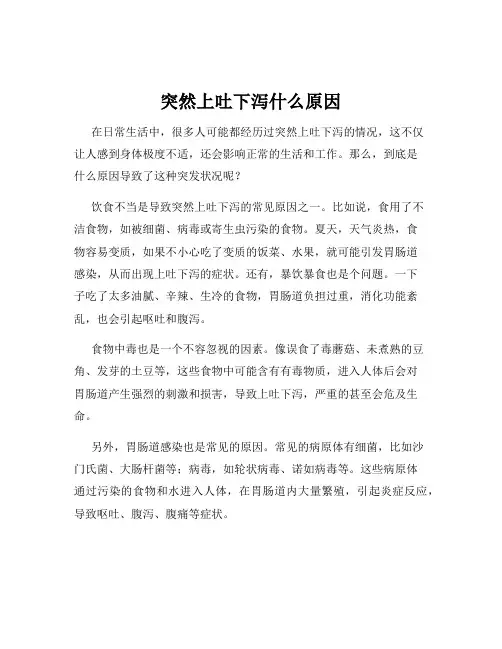 突然上吐下泻什么原因
