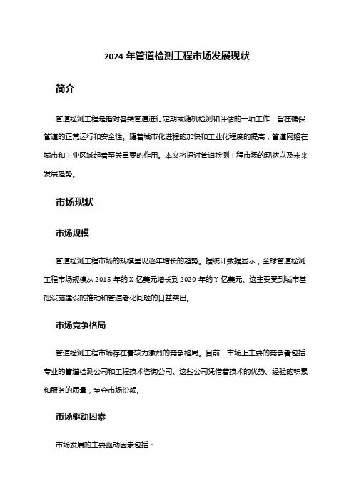 2024年管道检测工程市场发展现状