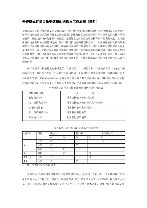 辛普森式行星齿轮变速器的结构与工作原理[1]