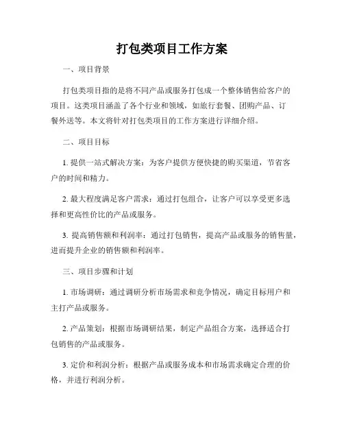 打包类项目工作方案