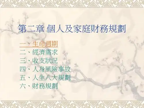 《个人及家庭财务规划》详解分享(PPT 9页)