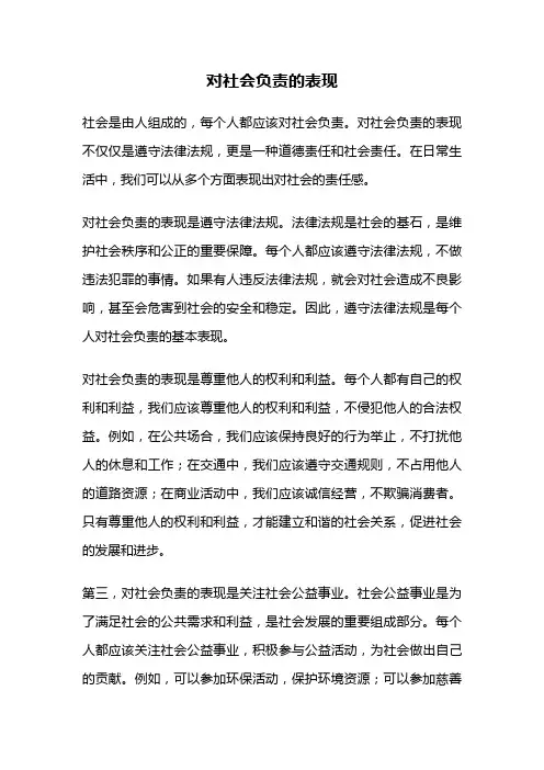 对社会负责的表现
