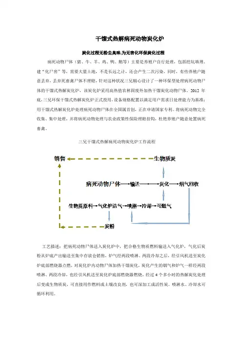 干馏式热解病死动物炭化炉