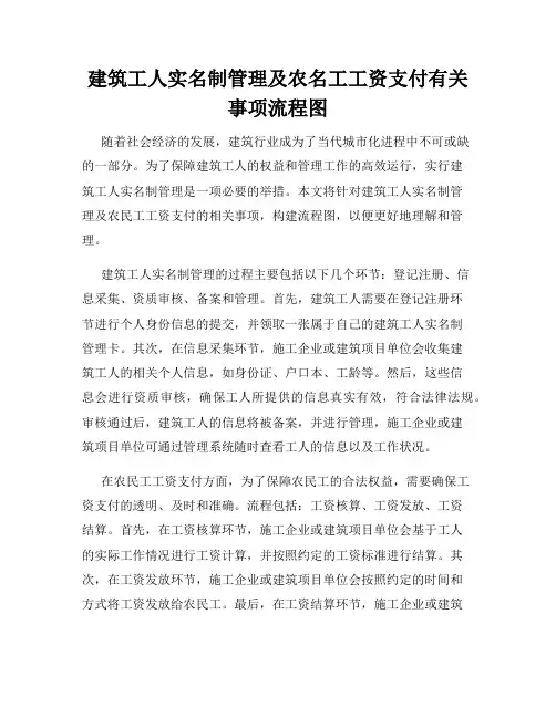 建筑工人实名制管理及农名工工资支付有关事项流程图
