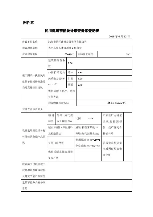 民用建筑节能设计审查备案登记表(2)