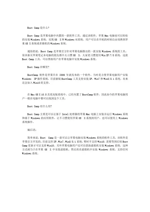 BOOT CAMP是什么