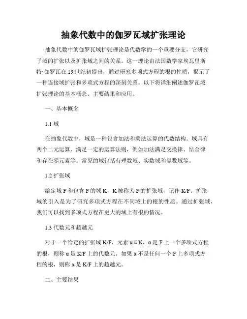 抽象代数中的伽罗瓦域扩张理论