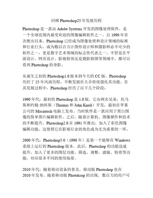 回顾Photoshop25年发展历程