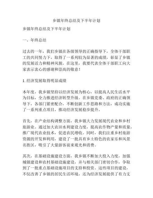 乡镇年终总结及下半年计划