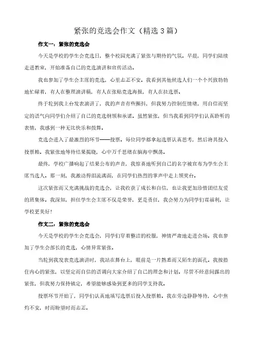 紧张的竞选会 作文(精选3篇)