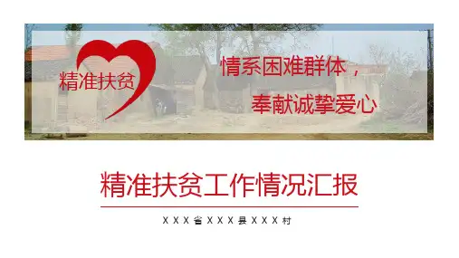 精准扶贫工作情况汇报 PPT 01