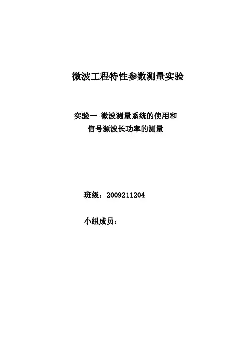 电磁场与微波测量实验报告一