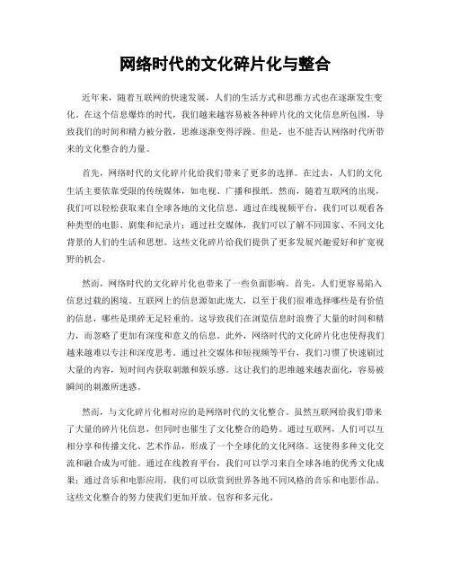 网络时代的文化碎片化与整合