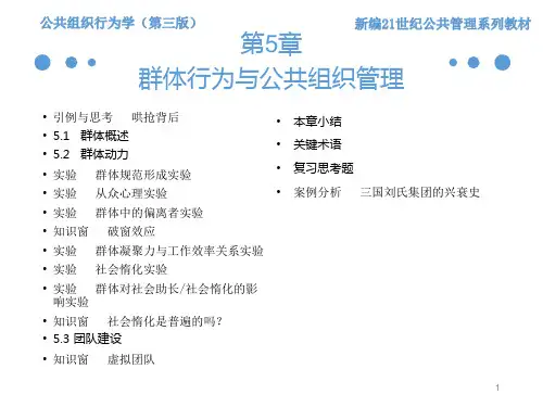 《公共组织行为学(第三版)》课件第5章 群体行为与公共组织管理
