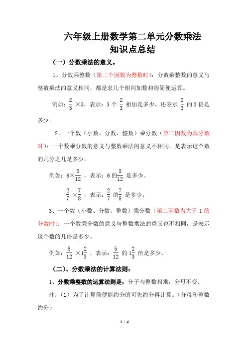 知识点总结：分数乘法