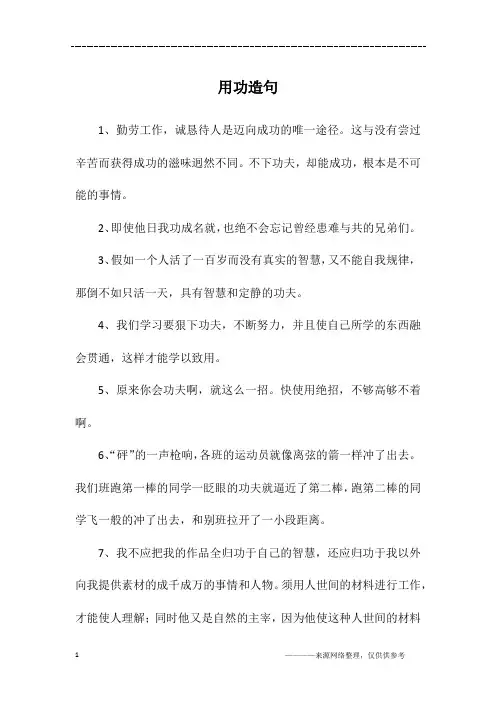 用功造句