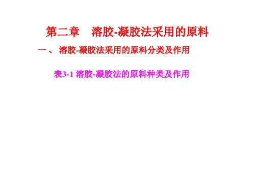 溶胶-凝胶法采用的原料