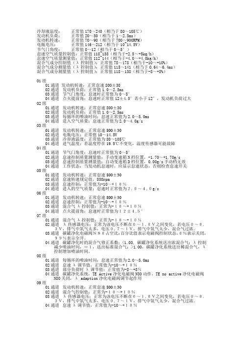 大众 诊断 数据流含义