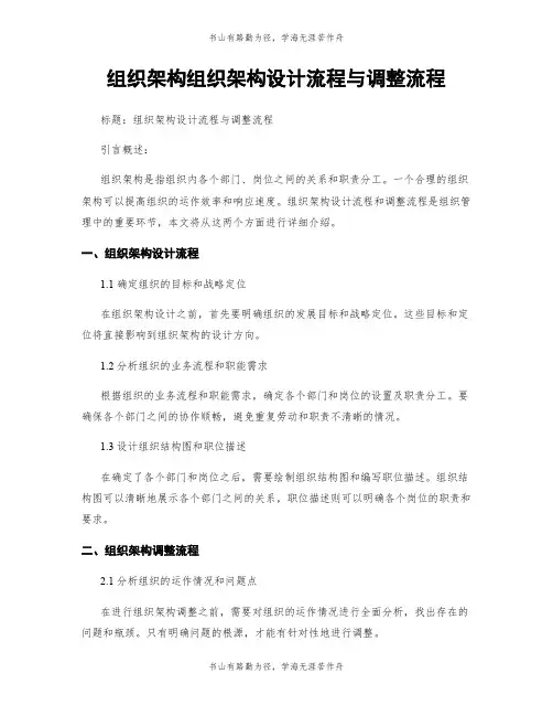 组织架构组织架构设计流程与调整流程