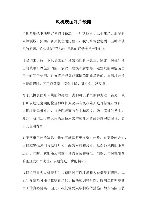 风机表面叶片缺陷