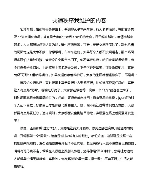 交通秩序我维护的内容