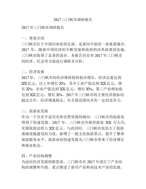 2017三门峡市调研报告