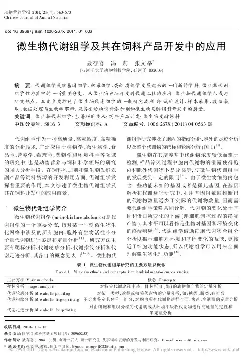 微生物代谢组学及其在饲料产品开发中的应用