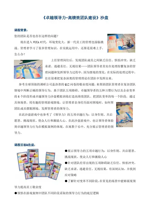 《领导力-高绩效团队建设沙盘》