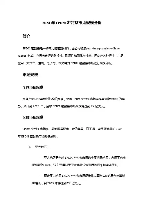 2024年EPDM密封条市场规模分析