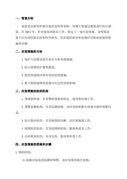 2024年鼠疫防治应急预案