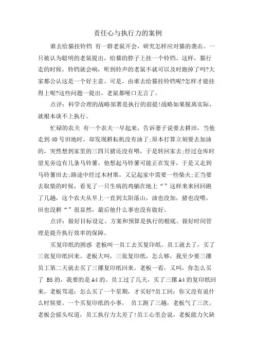 责任心与执行力的案例