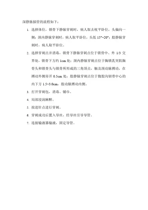 深静脉插管流程