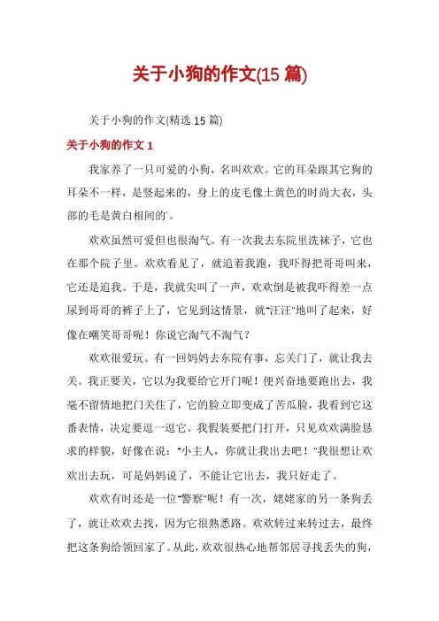 关于小狗的作文(15篇)