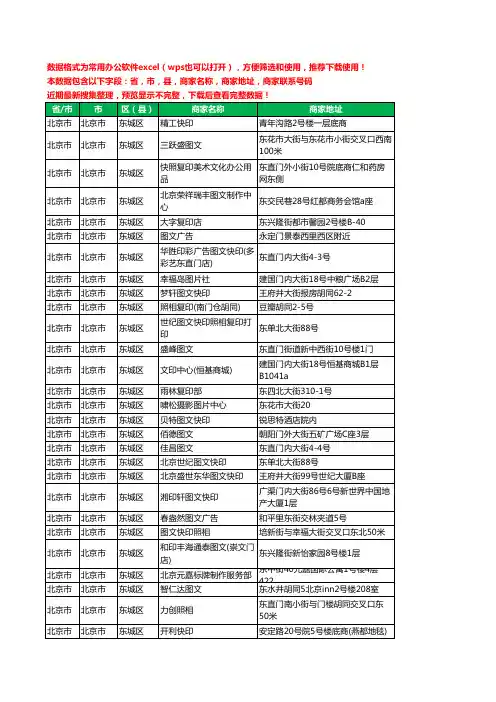 2020新版北京市北京市东城区图文工商企业公司商家名录名单黄页联系电话号码地址大全222家