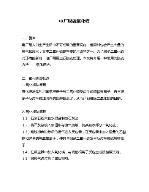 电厂脱硫氧化镁