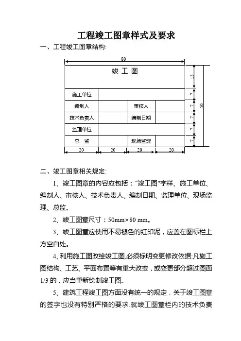 工程竣工图章样式及要求