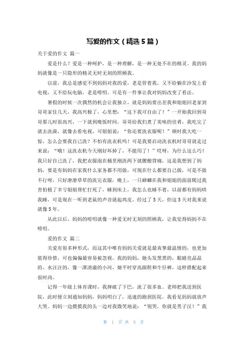 写爱的作文(精选5篇)
