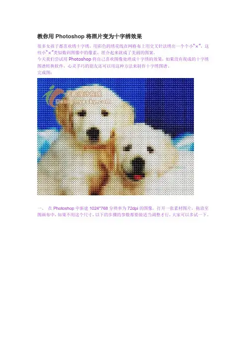 教你用Photoshop将照片变为十字绣