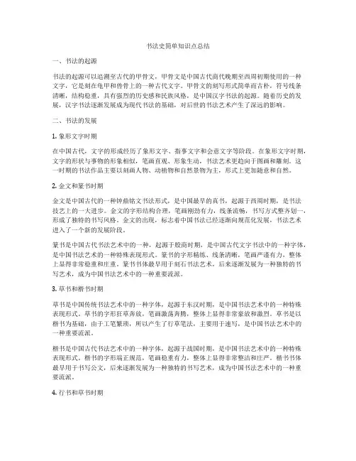 书法史简单知识点总结