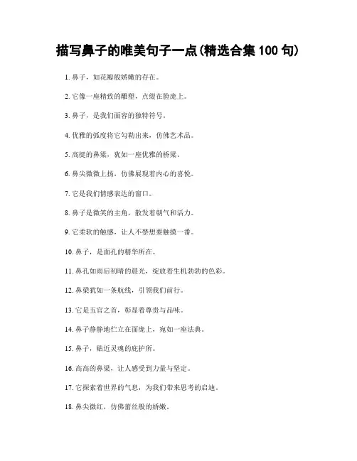 描写鼻子的唯美句子一点(精选合集100句)