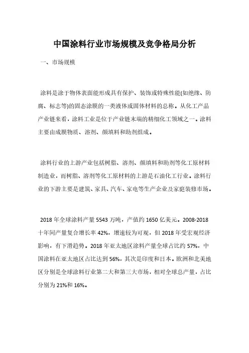 中国涂料行业市场规模及竞争格局分析