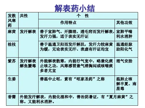 中药功效总结表